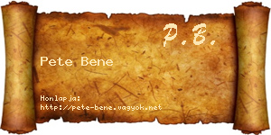 Pete Bene névjegykártya